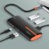 LDNIO DS-25U Laptop Docking Stations and Power Adapters Industrial USB C 3.0 HUB for Macbook 5 in 1 Port USB Hub - Black